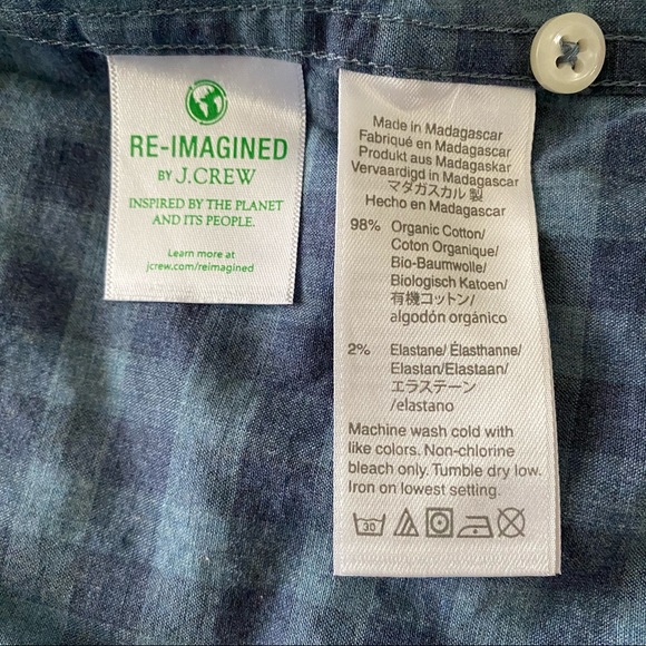 J.Crew Mens Small Blue Gingham Slim Untucked Shirt - Picture 8 of 11